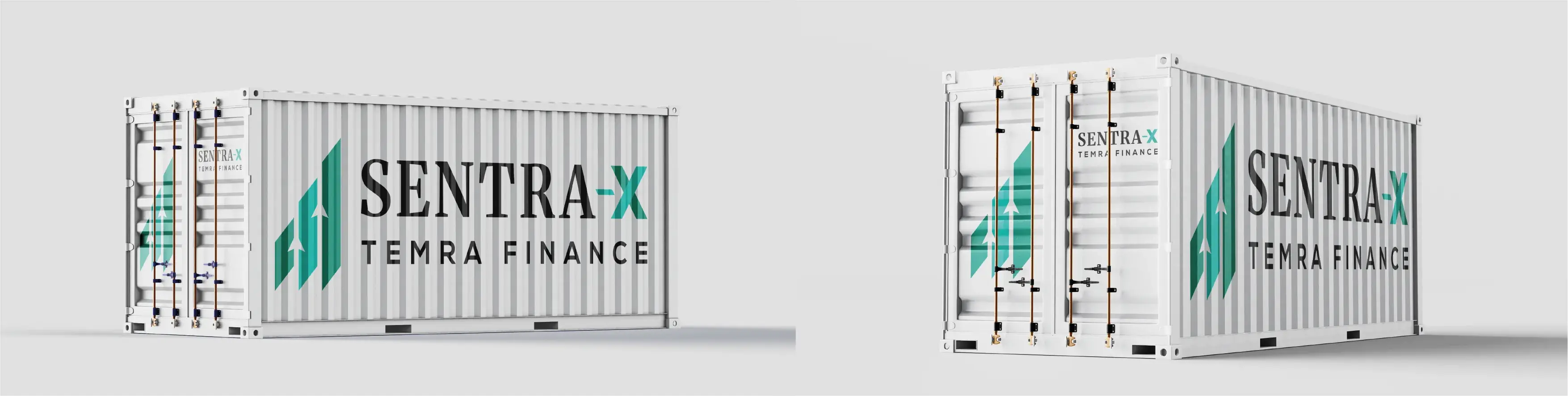 SentraX brand identity business card mockups designed by Khalil Grouz